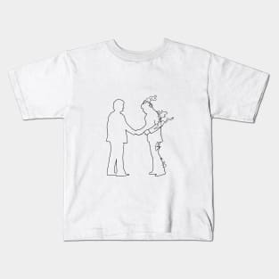 Pink Floyd Wish You Were Here Minimalistic Black on White Kids T-Shirt